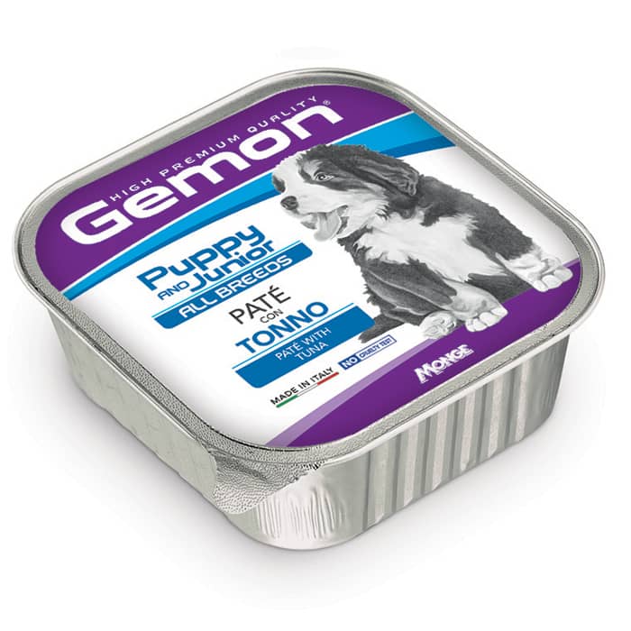 GEMON DOG PATE PUPPY & JUNIOR konservi kucēniem pastēte Tuncis 150g
